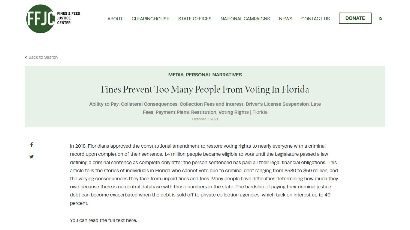 Fines Prevent Too Many People From Voting In Florida
