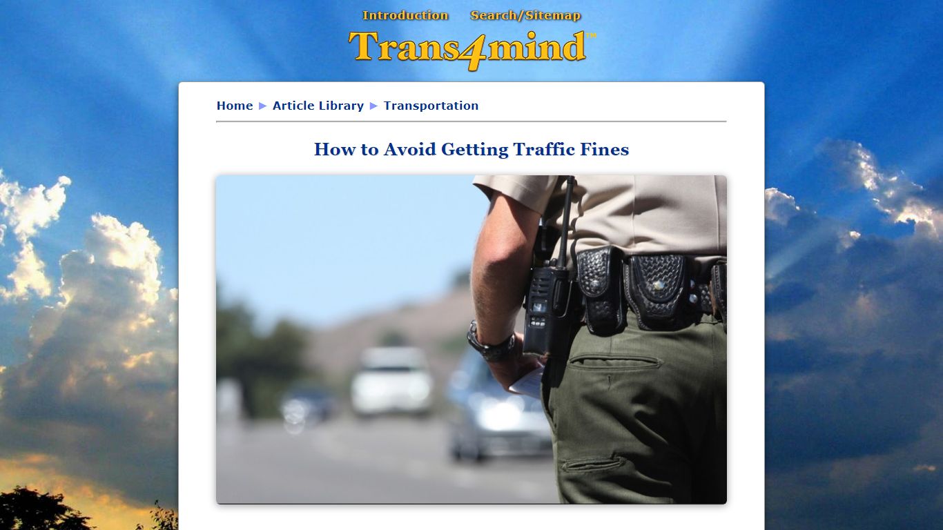 How to Avoid Getting Traffic Fines - trans4mind.com
